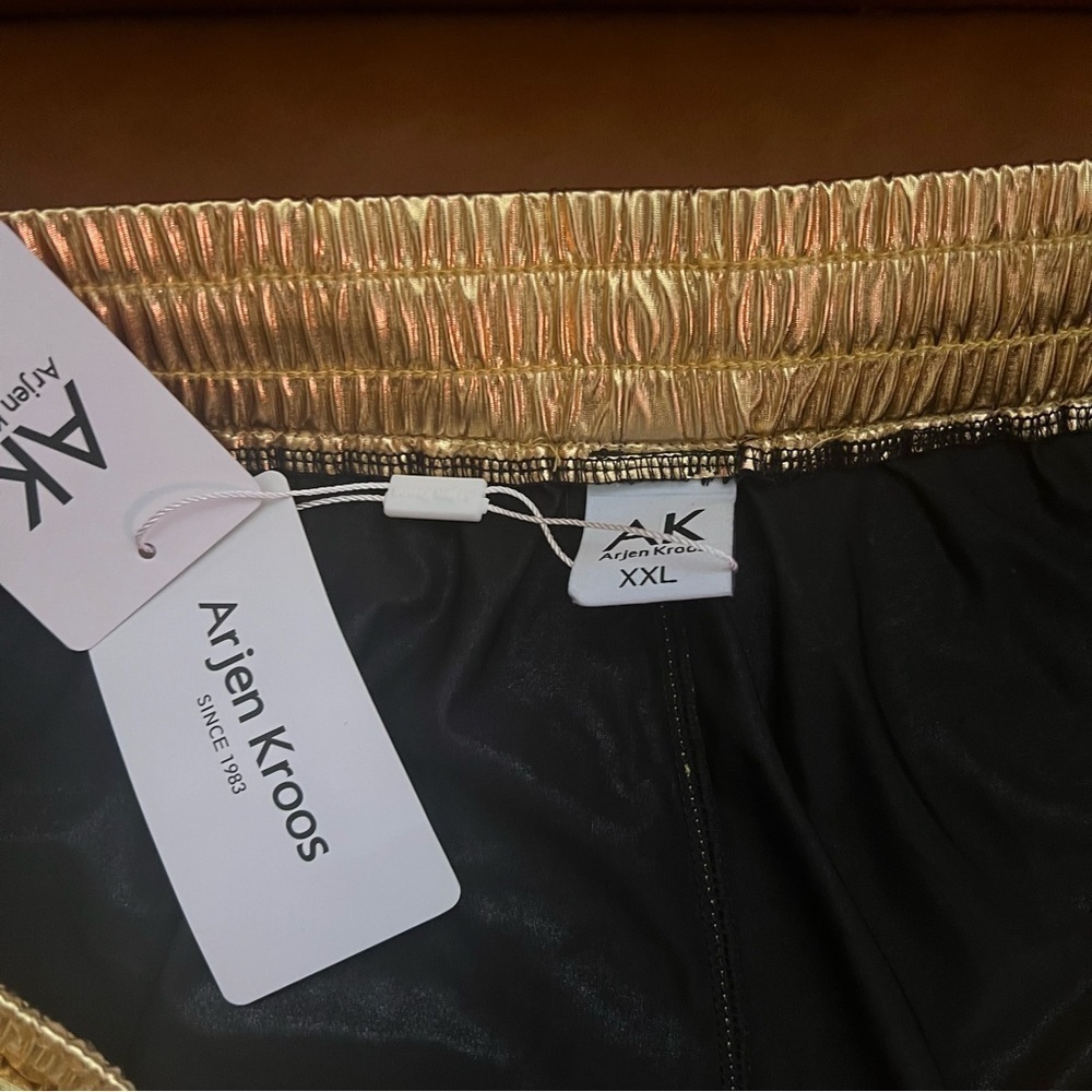 Arjen Kroos Men’s Sz XXL Gold Metallic Shorts Festival Rave NWT - Picture 3 of 8